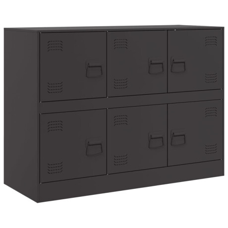 vidaXL Dressoir 99x39x73 cm staal zwart afbeelding2 - 1
