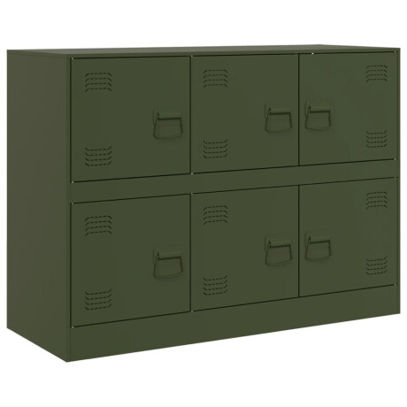 vidaXL Dressoir 99x39x73 cm staal olijfgroen afbeelding2 - 1