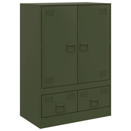 vidaXL Hoge kast 67x39x95 cm staal olijfgroen afbeelding2 - 1