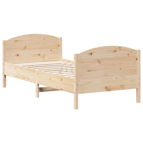 vidaXL Bedframe met hoofdbord massief grenenhout 100x200 cm afbeelding2 - 1