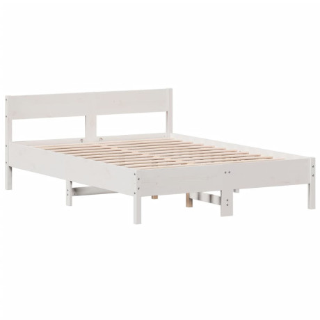 vidaXL Bedframe zonder matras massief grenenhout wit 120x190 cm afbeelding2 - 1