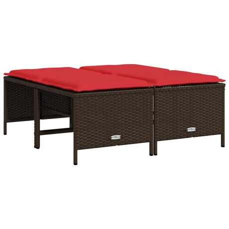 vidaXL Tuinstoelen met kussens 4 stuks Bruin Poly Rotan afbeelding2 - 1