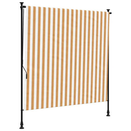 vidaXL Rolgordijn voor buiten 200x270 cm stof en staal oranje en wit afbeelding2 - 1