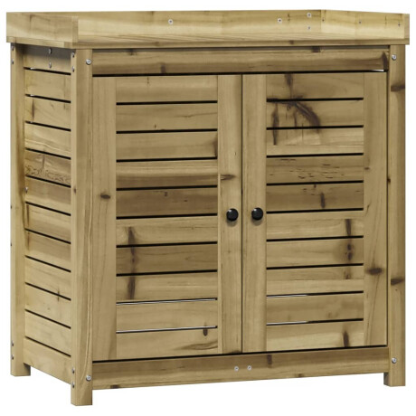 vidaXL Oppottafel met schappen 82,5x50x86,5 cm geïmpregneerd hout afbeelding2 - 1