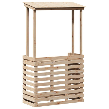 vidaXL Tuinbartafel met dak 112,5x57x195,5 cm massief hout afbeelding2 - 1