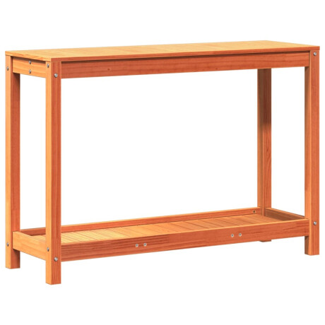 vidaXL Oppottafel met schap 108x35x75 cm massief grenenhout wasbruin afbeelding2 - 1