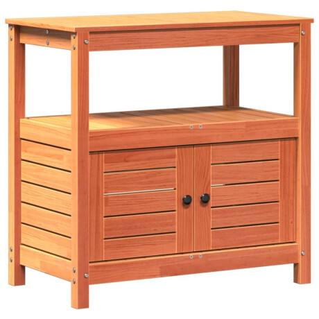 vidaXL Oppottafel met schappen 82,5x45x81 cm massief grenenhout bruin afbeelding2 - 1