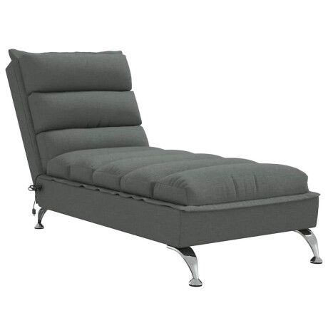 vidaXL Massage chaise longue met kussens stof donkergrijs afbeelding2 - 1