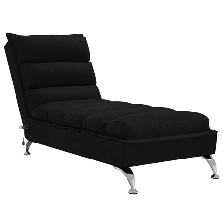 vidaXL Massage chaise longue met kussens stof zwart afbeelding2 - 1