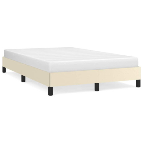 vidaXL Bedframe zonder matras 120x190 cm kunstleer crème afbeelding2 - 1