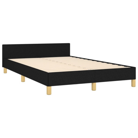 vidaXL Bedframe met hoofdbord stof zwart 120x190 cm afbeelding2 - 1