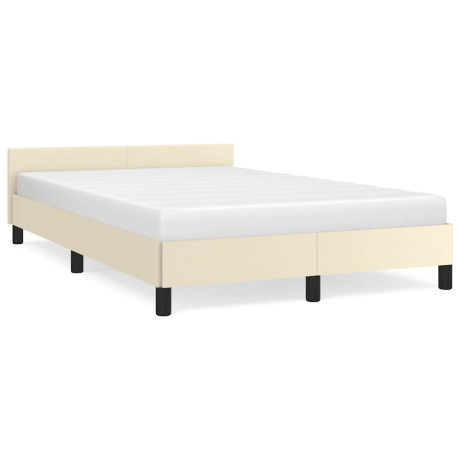 vidaXL Bedframe zonder matras 120x190 cm kunstleer crème afbeelding2 - 1