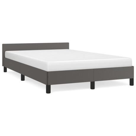 vidaXL Bedframe zonder matras 120x190 cm kunstleer grijs afbeelding2 - 1