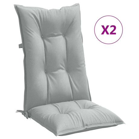 vidaXL Stoelkussens 2 st hoge rug 120x50x7 cm stof lichtgrijs afbeelding2 - 1