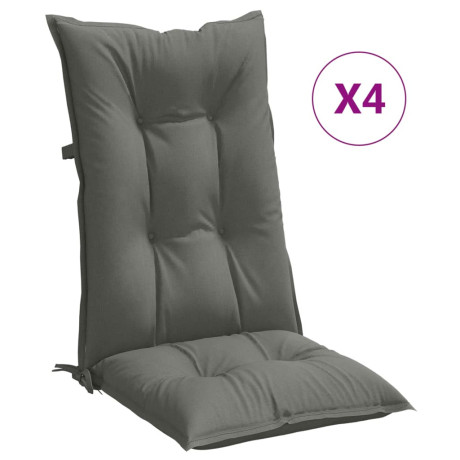 vidaXL Stoelkussens 4 st hoge rug 120x50x7 cm stof donkergrijs afbeelding2 - 1