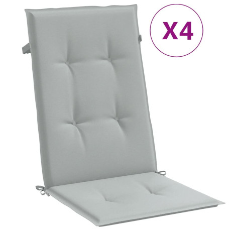vidaXL Stoelkussens 4 st hoge rug 120x50x4 cm stof lichtgrijs afbeelding2 - 1