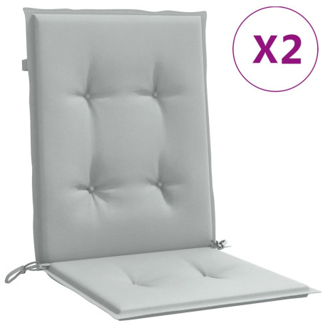 vidaXL Stoelkussens 2 st lage rug 100x50x4 cm stof lichtgrijs afbeelding2 - 1