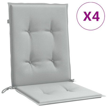 vidaXL Stoelkussens 4 st lage rug 100x50x4 cm stof lichtgrijs afbeelding2 - 1