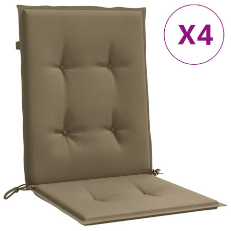 vidaXL Stoelkussens 4 st lage rug 100x50x4 cm stof gemêleerd taupe afbeelding2 - 1