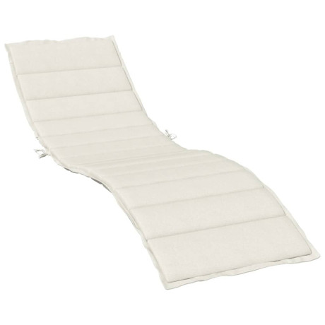 vidaXL Ligbedkussen 200x50x4 cm stof gemêleerd crèmekleurig afbeelding2 - 1
