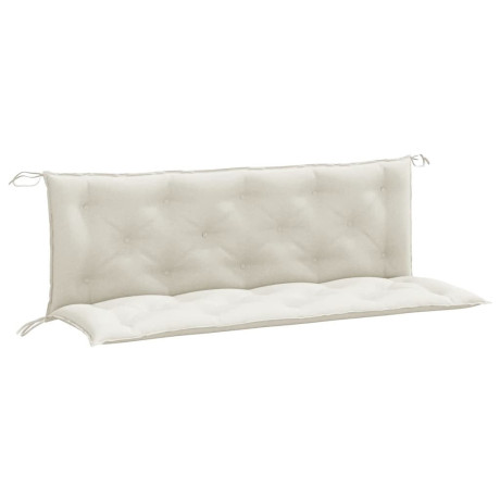 vidaXL Tuinbankkussens 2 st 150x50x7 cm stof gemêleerd crèmekleurig afbeelding2 - 1