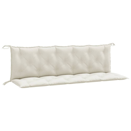 vidaXL Tuinbankkussens 2 st 180x50x7 cm stof gemêleerd crèmekleurig afbeelding2 - 1