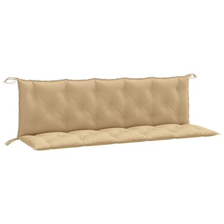 vidaXL Tuinbankkussens 2 st 180x50x7 cm stof gemêleerd beige afbeelding2 - 1