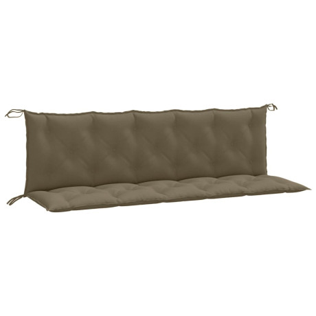 vidaXL Tuinbankkussens 2 st 180x50x7 cm stof gemêleerd taupe afbeelding2 - 1