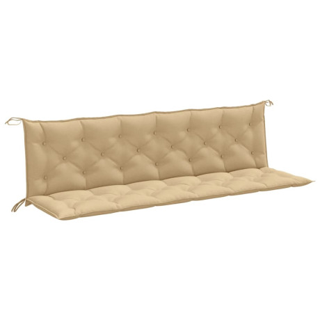 vidaXL Tuinbankkussens 2 st 200x50x7 cm stof gemêleerd beige afbeelding2 - 1