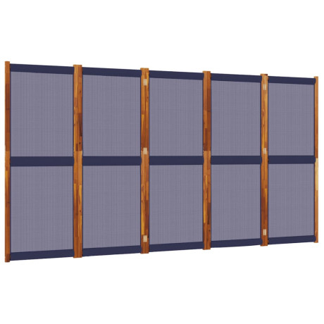 vidaXL Kamerscherm met 5 panelen 350x180 cm donkerblauw afbeelding2 - 1