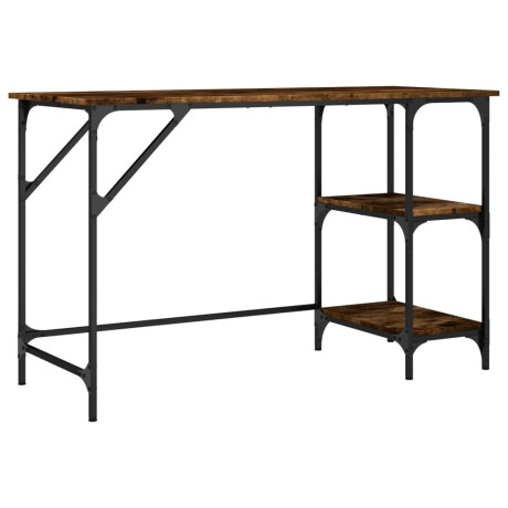 vidaXL Bureau 120x50x75 cm metaal en bewerkt hout gerookt eikenkleurig afbeelding2 - 1