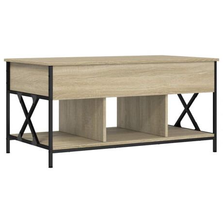 vidaXL Salontafel 100x55x50 cm bewerkt hout en metaal sonoma eiken afbeelding2 - 1