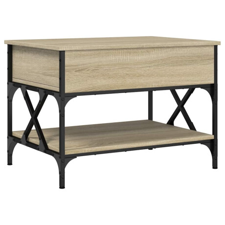 vidaXL Salontafel 70x50x50 cm bewerkt hout en metaal sonoma eikenkleur afbeelding2 - 1