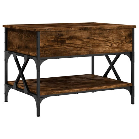 vidaXL Salontafel 70x50x50 cm bewerkt hout en metaal gerookt eiken afbeelding2 - 1