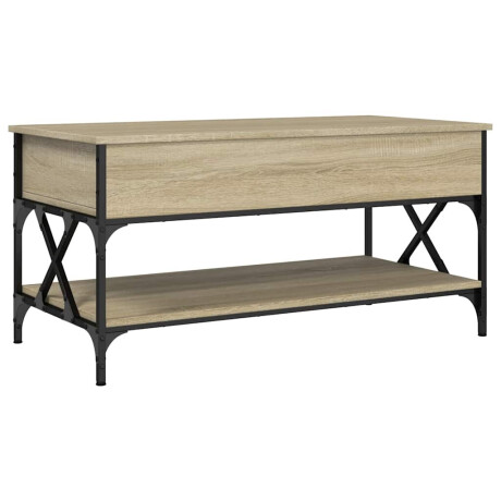 vidaXL Salontafel 100x50x50 cm bewerkt hout en metaal sonoma eiken afbeelding2 - 1
