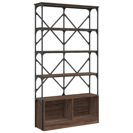 vidaXL Boekenkast 100x26x180 cm bewerkt hout en metaal bruin eiken afbeelding2 - 1