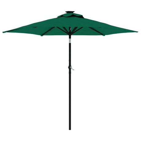vidaXL Parasol met stalen paal 225x225x212 cm groen afbeelding2 - 1