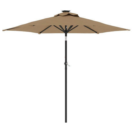 vidaXL Parasol met stalen paal 225x225x212 cm taupe afbeelding2 - 1