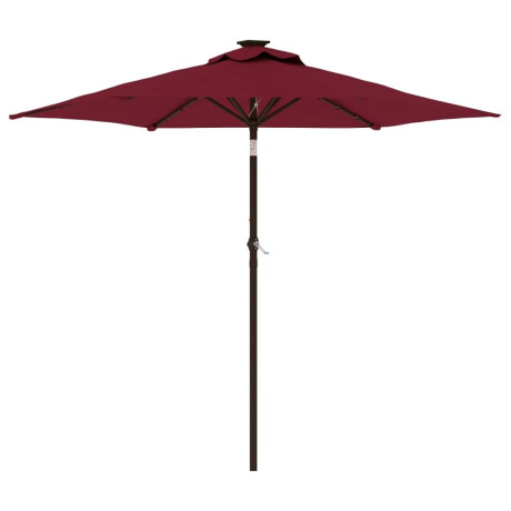 vidaXL Parasol met LED's en stalen paal 225x225x212 cm bordeauxrood afbeelding2 - 1