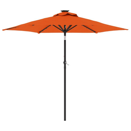 vidaXL Parasol met LED's en stalen paal 225x225x212 cm terracotta afbeelding2 - 1