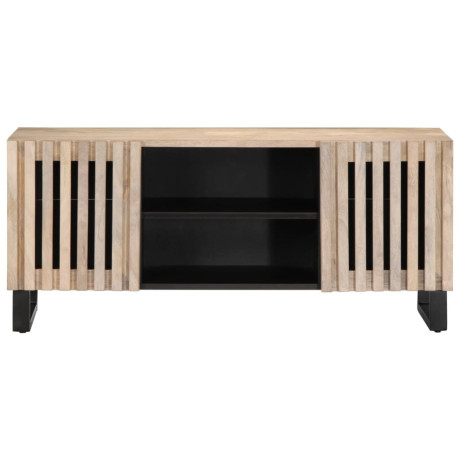 vidaXL Tv-meubel 105x34x46 cm massief mangohout wit afbeelding2 - 1