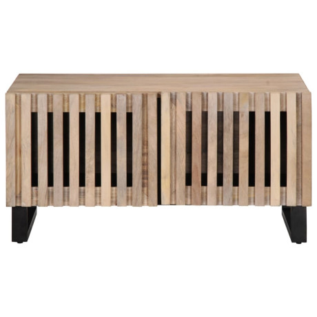 vidaXL Salontafel 80x51x40 cm massief mangohout wit afbeelding2 - 1