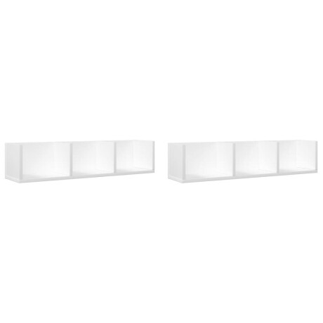 vidaXL Wandkasten 2 st 75x18x16,5 cm bewerkt hout wit afbeelding2 - 1