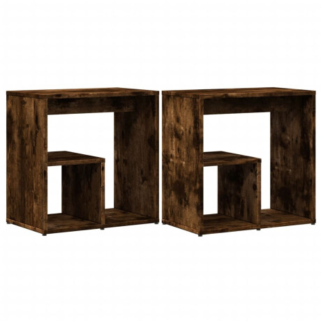 vidaXL Bijzettafels 2 st 50x30x50 cm bewerkt hout gerookt eikenkleurig afbeelding2 - 1