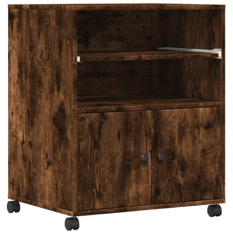 vidaXL Printerkastje met wielen 60x48x74 cm gerookt eikenkleurig afbeelding2 - 1