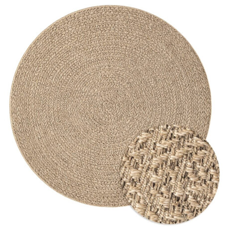 vidaXL Vloerkleed ZIZUR binnen en buiten Ø 200 cm jute look afbeelding2 - 1