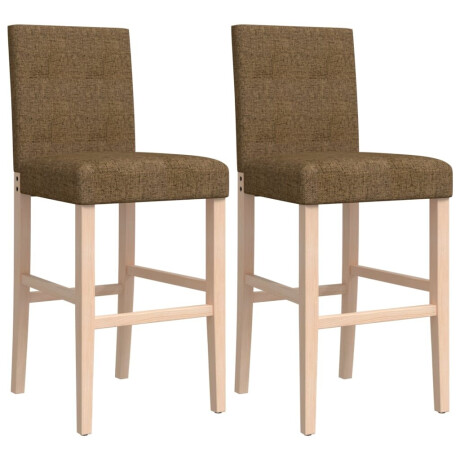 vidaXL Barstoelen 2 st massief rubberhout en stof afbeelding2 - 1