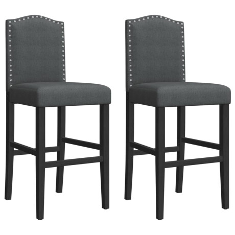 vidaXL Barstoelen 2 st massief rubberhout en stof afbeelding2 - 1