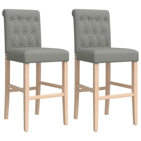 vidaXL Barstoelen 2 st massief rubberhout en stof afbeelding2 - 1