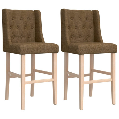 vidaXL Barstoelen 2 st massief rubberhout en stof afbeelding2 - 1